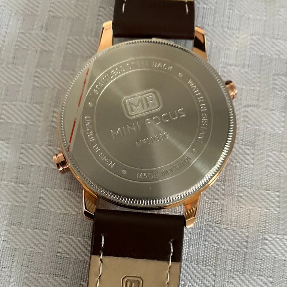 NWT MINI FOCUS Men's Watch Genuine Leather Quartz Movement - Picture 9 of 9